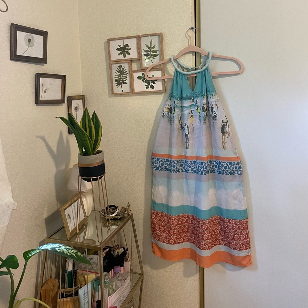 Vintage Anthropologie Fun Beachy Halter Dress XS